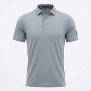 Deep Golf Flight Deck Polo in Titanium grey, front view